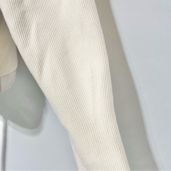 & Other Stories Rib Knit Slit Sleeve Round Neck Sweater Off White Size Large - Picture 9 of 16